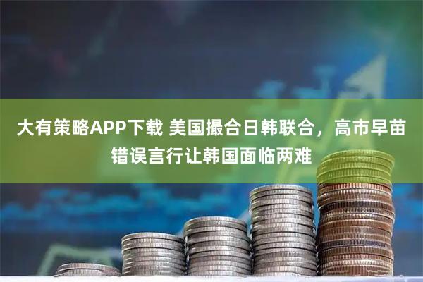 大有策略APP下载 美国撮合日韩联合，高市早苗错误言行让韩国面临两难