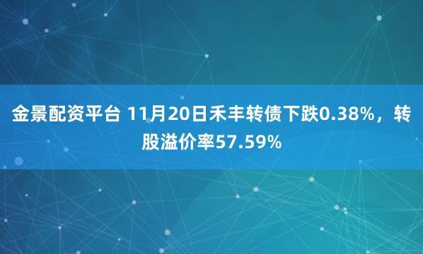 金景配资平台 11月20日禾丰转债下跌0.38%，转股溢价率57.59%