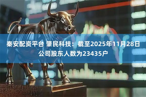 秦安配资平台 肇民科技：截至2025年11月28日公司股东人数为23435户
